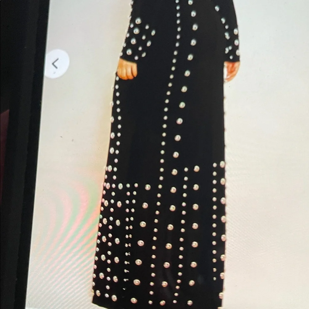 Fashion Nova Black Maxi Dress with GOLD STUD Accents - Picture 6 of 13